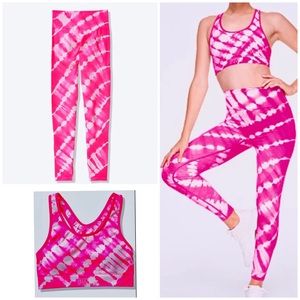 Barbie Pink VS neon pink tie dye coord SET leggings & top